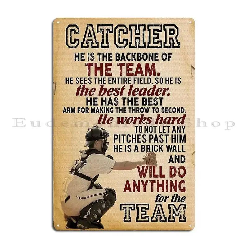 Catcher Baseball Metal Signs Create Rusty Wall Decor Cinema Create Tin Sign Poster