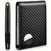 Rfid Carbon Fiber Leather Men Airtag Wallets Purse Credit Card Holder for Air Tag Purse Black Luxury Minimalist Wallet for Men