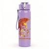 1PC Orange Female Vintage Portrait Print 750ml Colorful Plastic Sports Water Bottle Leakproof Pop Up Lid with Straw for Outdoor Work Home Use