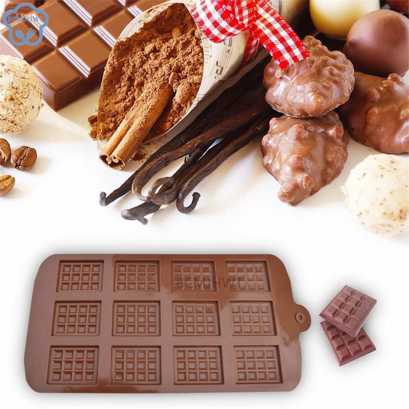 12 Even Chocolate Mold Silicone Mold Fondant Waffles Molds Diy Candy Bar Mould Cake Decoration Tools Kitchen Baking Accessories