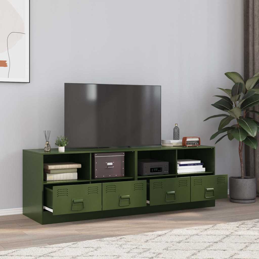 TV Cabinets 2 pcs Olive Green 67 x 39 x 44 cm Steel