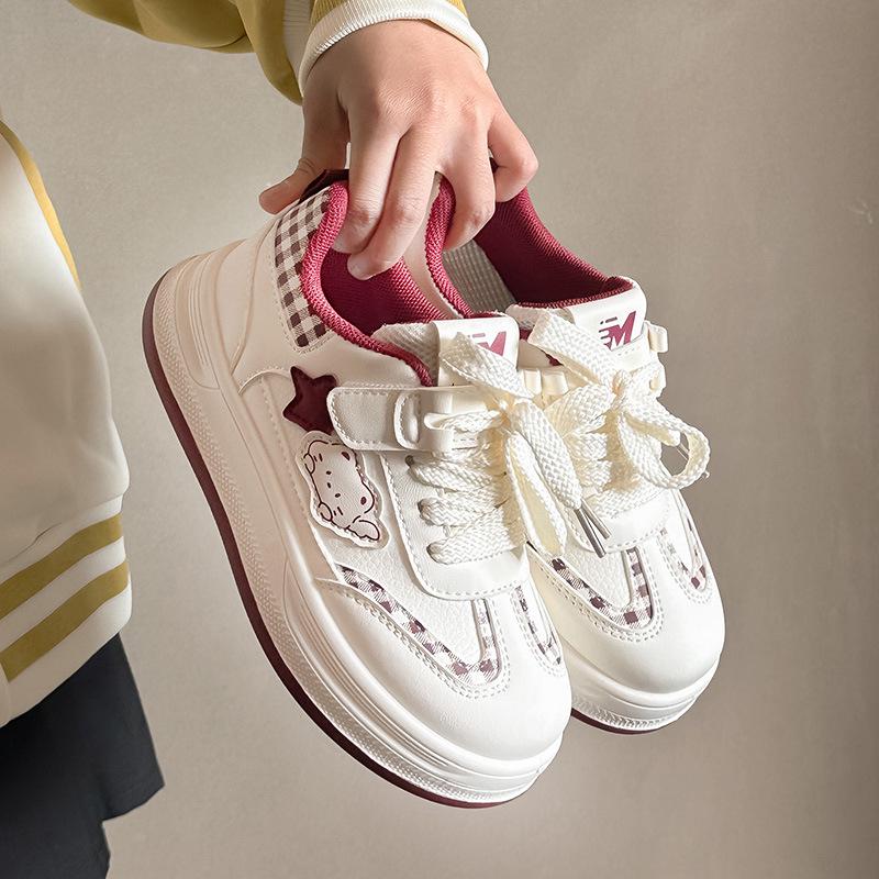 Korean Style Women's White Thick-Soled Shoes - 2026 Trendy Lightweight Sportswear