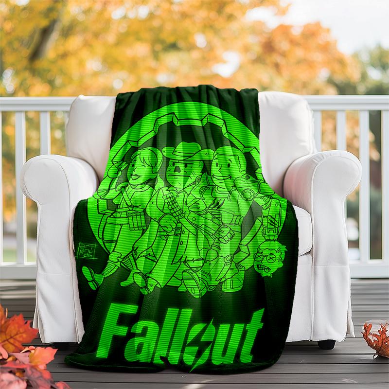 Vault-Tec Flannel Blanket Soft All-Season Throw, Design for Camping, Car Travel, Hiking Sofa, Bed, Office Perfect Gift for Parties