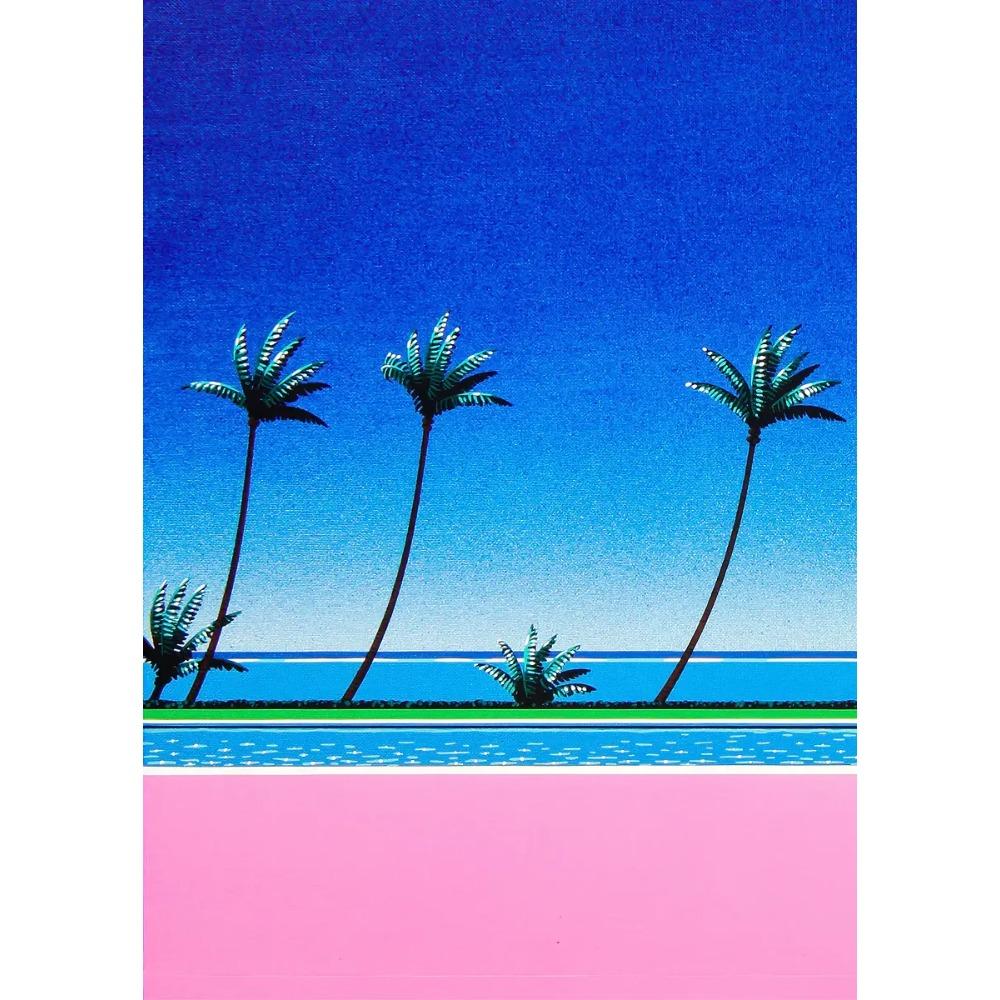 Hiroshi Nagai Vaporwave Japan Beach City Summer Canvas Print Lawn Landscape Wall Art Poster for Nordic Living Room Home Decor