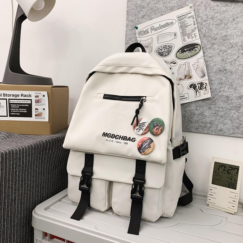 

School bag for women, junior high school students, college students, Japanese ins travel, sports backpack, men s large-capacity backpack. Single pack белый