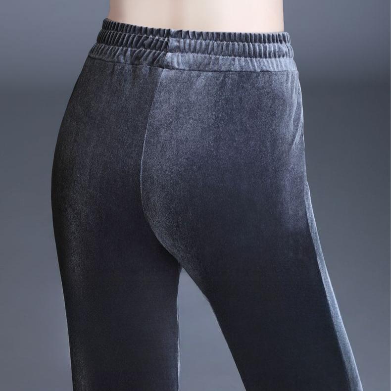Women's Velvet Skinny Pants  Autumn Winter High-Waist Slim Fit Stretch Velvet Leggings Outwear