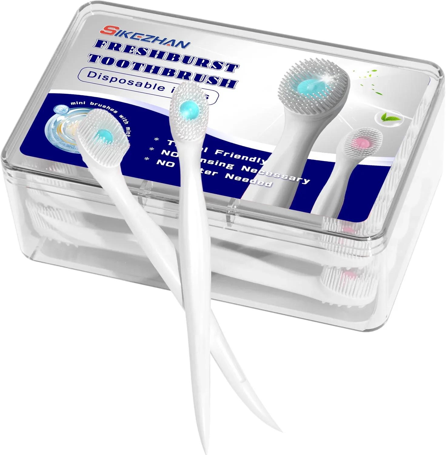 

20 шт. Портативная дорожная зубная щетка для кемпинга, мини-зубная щетка с расщепленной щетиной, одноразовая зубная щетка для взрослых для чистки, инструменты для чистки полости рта