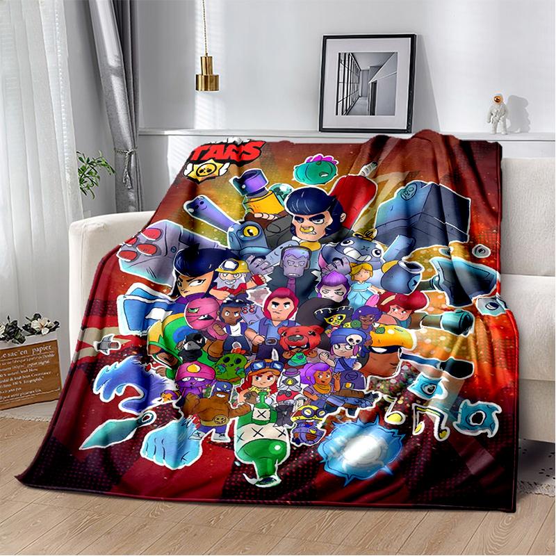 2025 New Style Brawlls  Cartoon Game Blanket,Soft Throw Blanket for Home Bedroom Bed Sofa Travel Picnic Cover Kid Gift