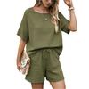 Fashionable Women's Temperament Loose Short Sleeved Shorts Set