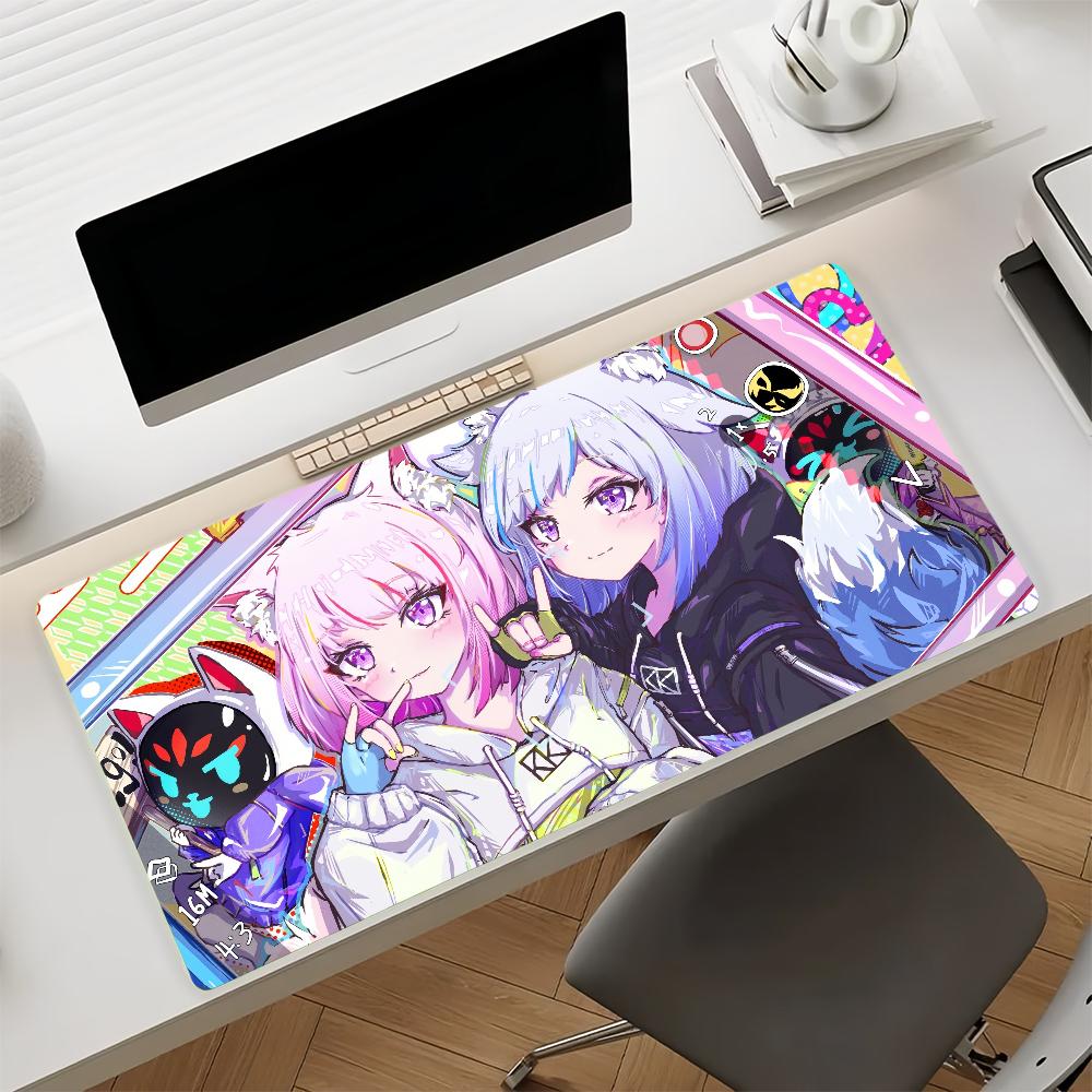 Band Vtubers Himehina Anime Gaming Mouse Pad Antislip Rubber Base Large Pc Keyboard Laptop Desk Mat For Office Student Home