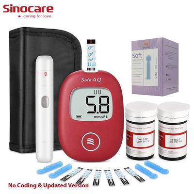 Diabetes Testing Kit Blood Glucose Test with 50 Codefree Strips/Lancet for Safe AQ Smart + Free Bag