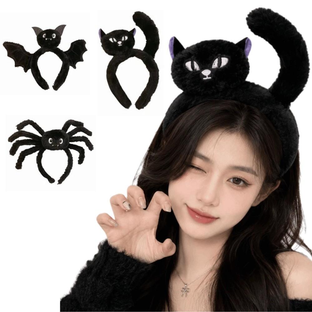 Cute 3D Spider Headband Black Headdress Flexible Spider Headband Cos Headband