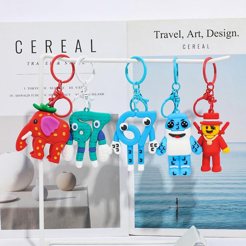 67 Keychains Cartoon Brainrot Keychain Hanging Ornament for Bags Party Favors Gift Six Seven Keyring Hanging Pendants