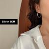1 Pair Women Ear Different Polished Sizes Circle Earrings Hoop Solid Color Electroplated Ear