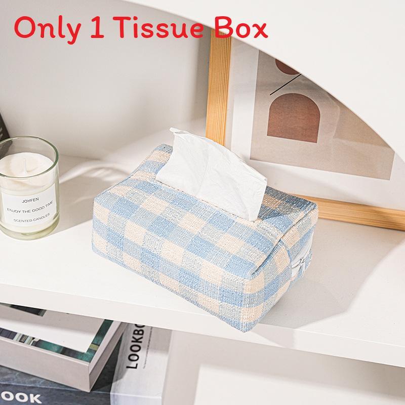 Modern Minimalist Cotton Tissue Box With Splicing Design For Office Decor And Desk Organization