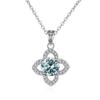 Bague Ringen 1ct VVS D Color Moissanite Pendant Necklace Women's 925 Sterling Silver Lucky Clavicle Chain Valentine's Day Gift