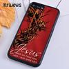 Krajews Christian Jesus The Cross Black Plastic Phone Case For iPhone 17 Air 16 15 14 Plus 11 12 13 Pro Max Coque Fundas
