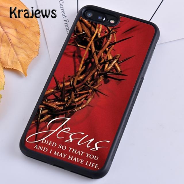 Krajews Christian Jesus The Cross Black Plastic Phone Case For iPhone 17 Air 16 15 14 Plus 11 12 13 Pro Max Coque Fundas