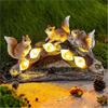 Garden Resin Squirrel Statue with LED Lights Waterproof Outdoor,[Energy Class A+]