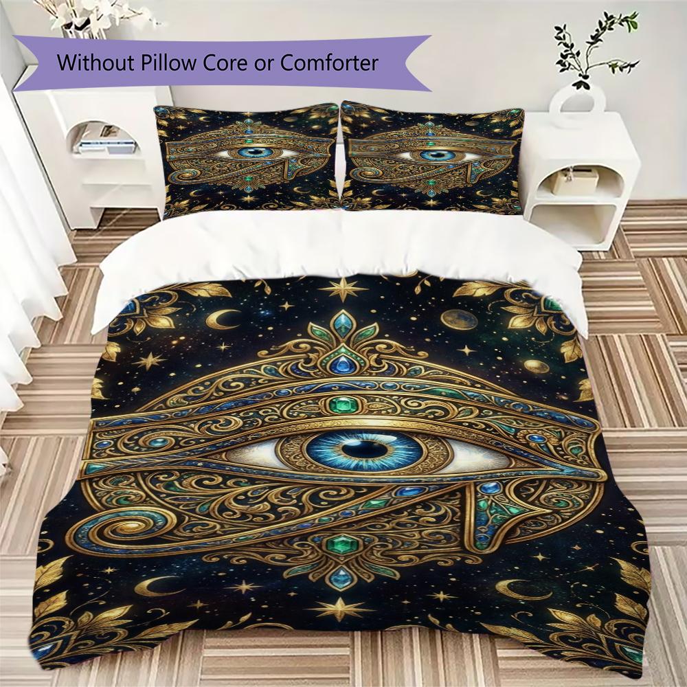 The Eye of Horus Pattern Bedding Uilt Set Uilt Cover Pillowcase Home Decoration Birthday Gift (1 * Duvet Cover + 2 * Pillowcase Without Core)109