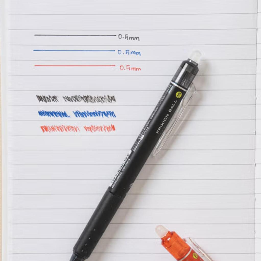 Japanisches löschbares Gelstift-Set – 3 Farben (Schwarz / Blau / Rot) in 0,38 / 0,5 / 0,7 mm