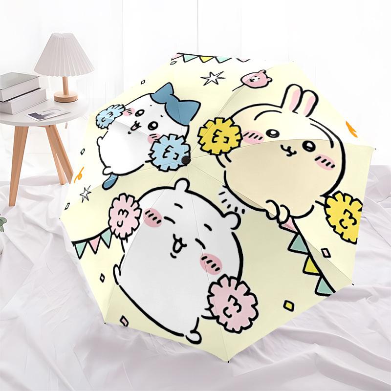 1PC Chiikawa Automatic Folding Umbrella, Automatic Folding Umbrella with 8 Ribs, Convenient for Outdoor Use  007