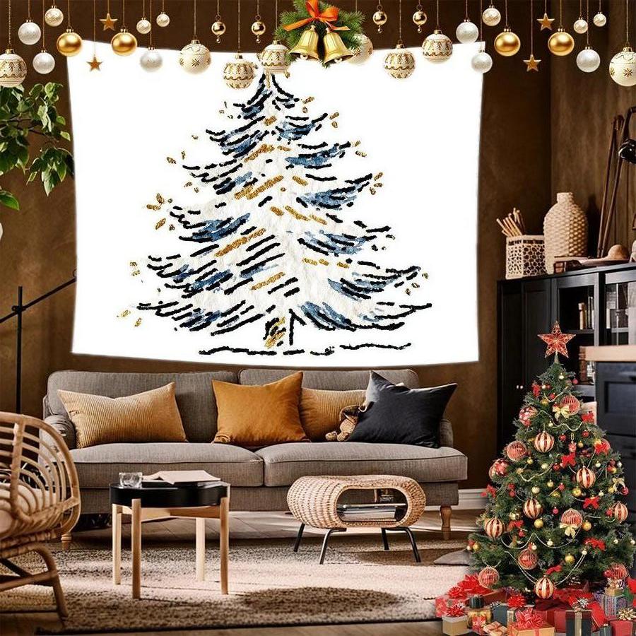 Christmas Pine Tapestry Background Cloth Hanging Cloth Bedroom Bedside Decorative Wall Cloth Rental Dormitory Tapestry