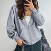 Women's Off Shoulder Zipper Hoodie Sweatshirt  Fashion Clothing Casual Jacket