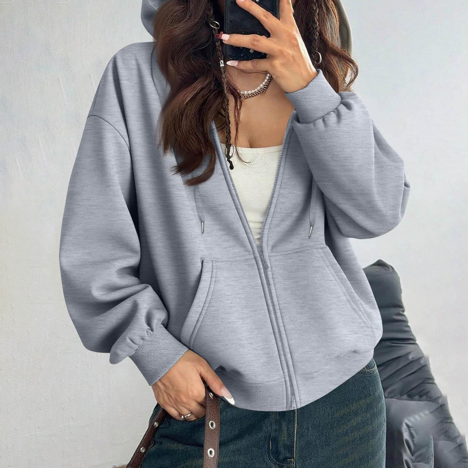 

Женская толстовка с капюшоном на молнии с открытыми плечами Модная одежда Повседневная куртка XL