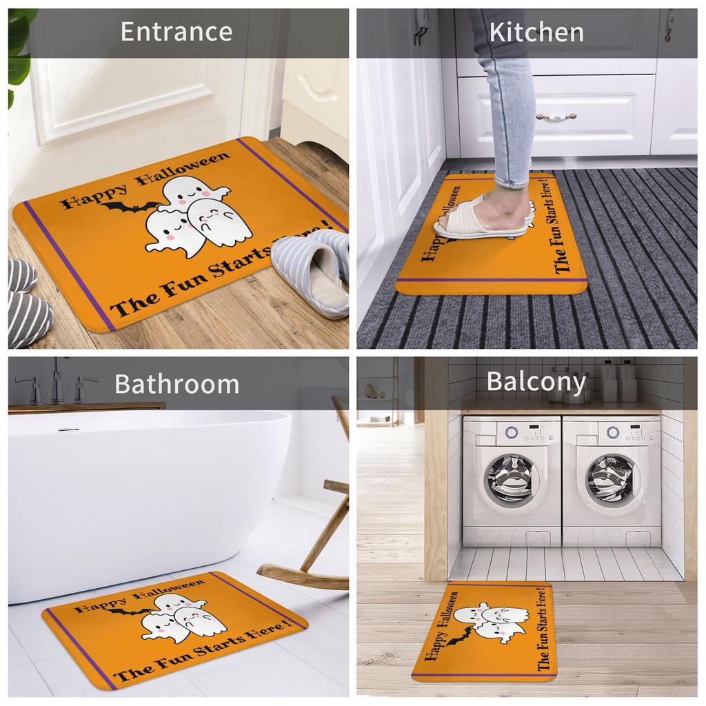 Halloween Doormat Anti-Slip Entrance Kitchen Bath Floor Door Mat  Bedroom Balcony Carpet Rug