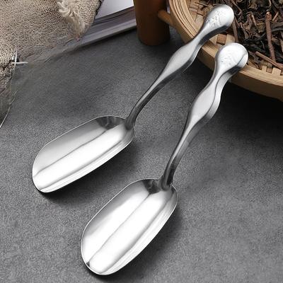 Stainless Steel Tea Spoon Household Engraved Handle Small Tea Spoon Multi-purpose Coffee Powder Spatula Tea Set