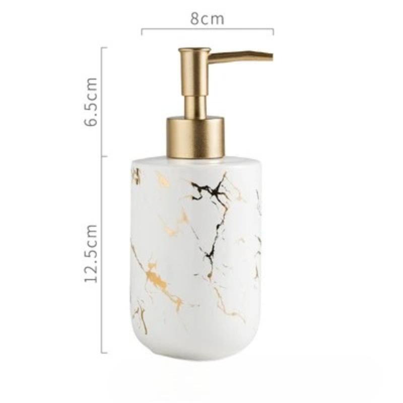 Nordic Matte Gold Ceramics Bathroom Accessories Set Soap Dispenser/Toothbrush Holder/Tumbler/Soap Dish luxurious Washing Set