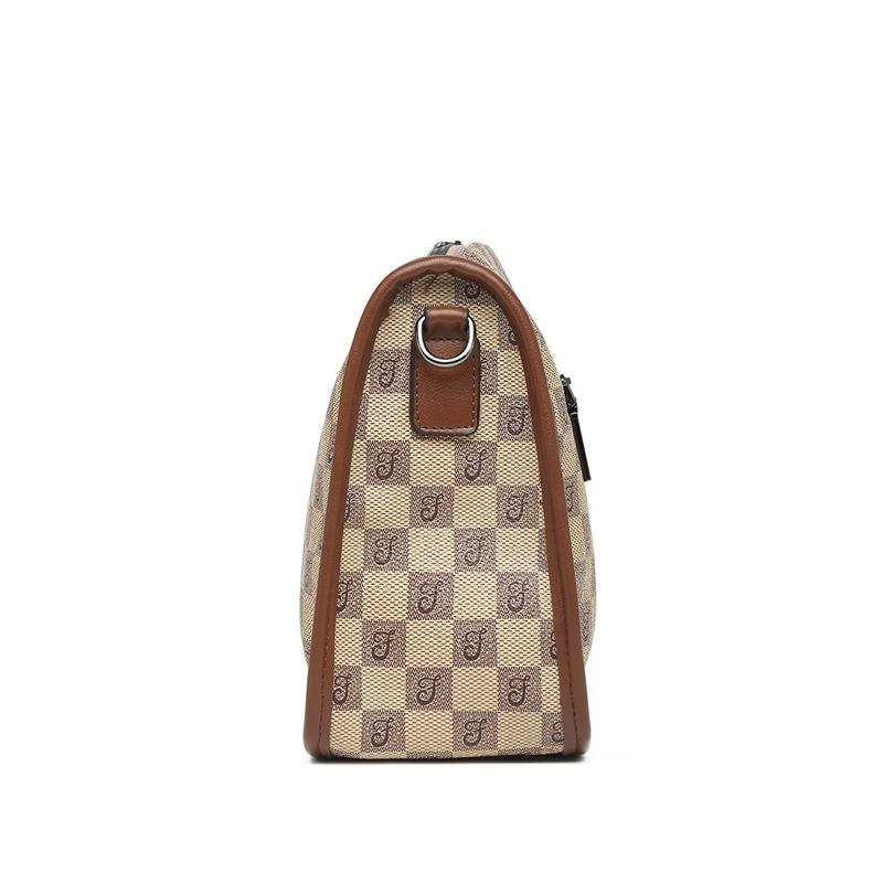 New Women's Bag Fashionable Versatile Plaid Single Shoulder Oblique Span Bag Portable Wide Shoulder Strap Large Capacity Simple Tote Bag