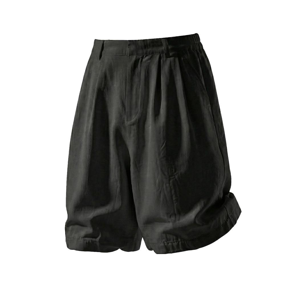 Mens Linen Texture Casual Shorts With Breathable Fabric For Spring Summer Wear