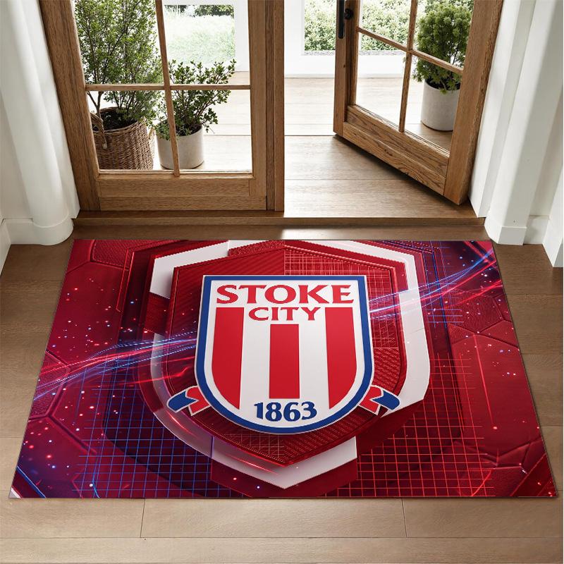 Southampton Football Design Crystal Velvet Rug Soft Decorative Mat for Bedroom Entrance