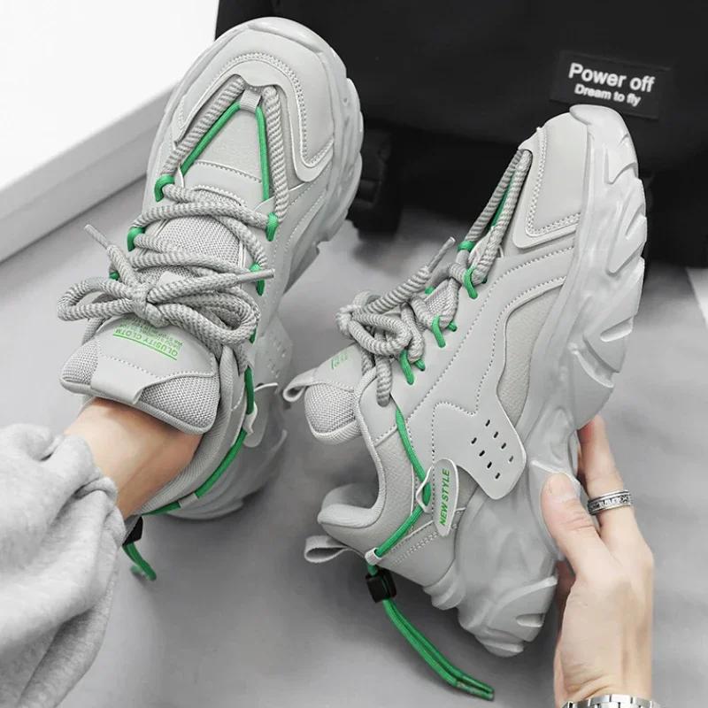 Herren Weiße Sneaker Sportlich Lässig Schnürschuhe Herrenschuhe Leichtgewichtige Vulkanisierte Schuhe Walking Zapatillas Hombre Männlich