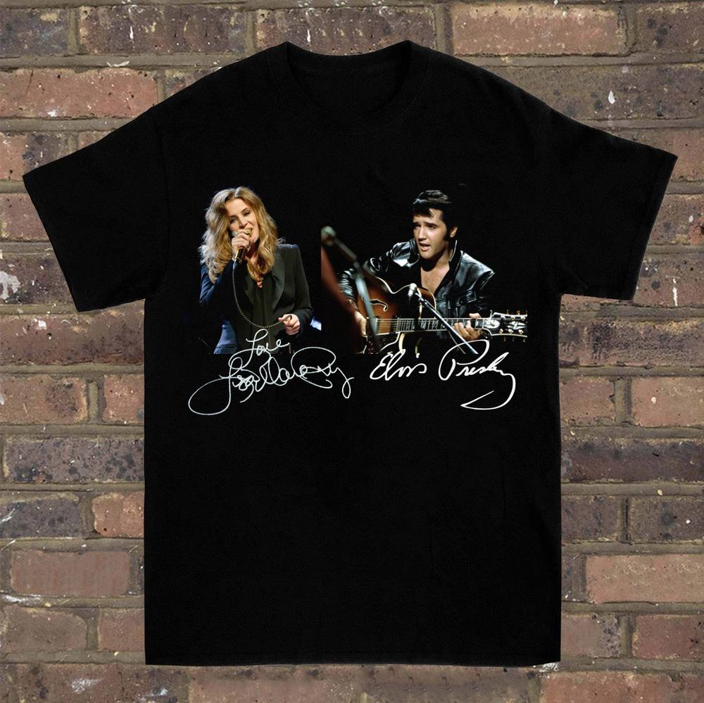 El.vis and Lisa Marie Presley Daddy Dont Cry T-shirt Cotton XL