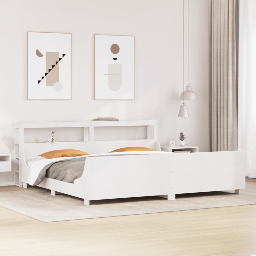 Solid Wood Bed without Mattress White 180x200 cm Pine Wood