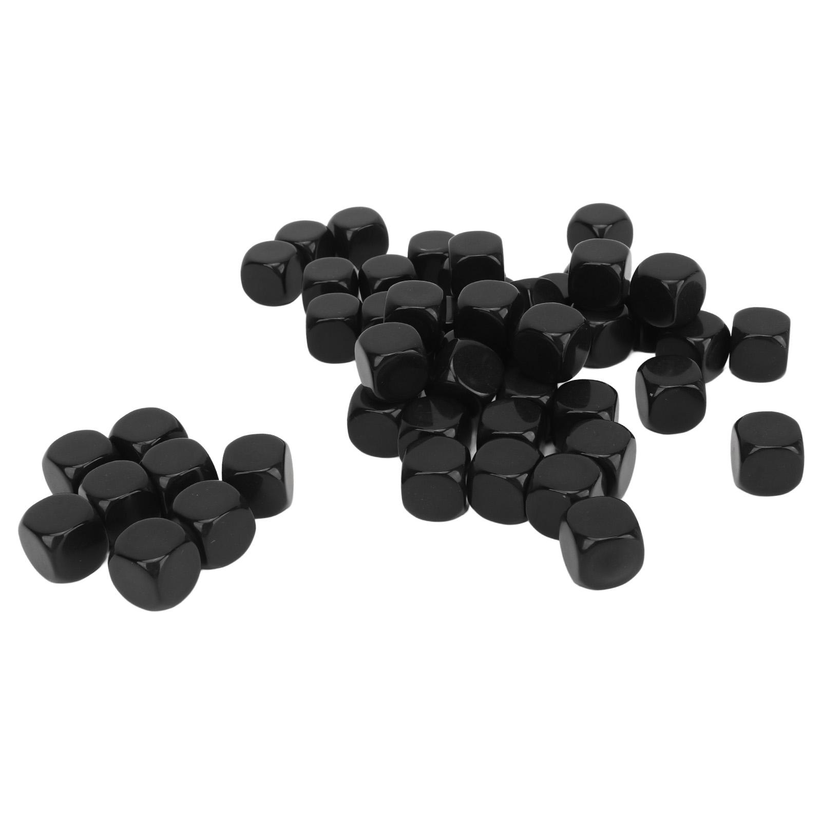 50PCS Blank Six Sided Dice Round Corner Plastic 0.6in Dice   for Board Games   Sticker Math Tching Party