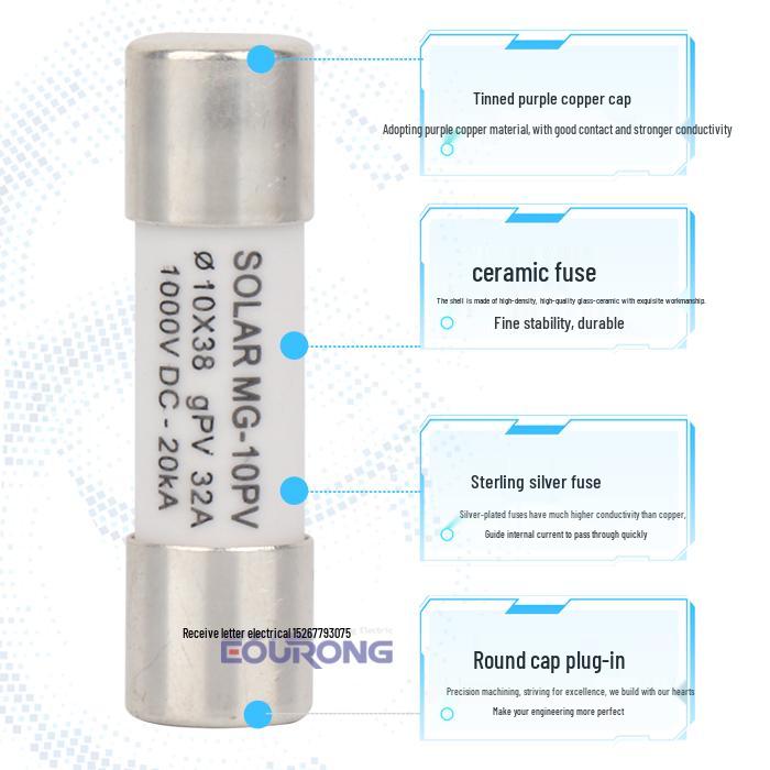 Schneller PV-10 Niederspannungs-Sammelkasten mit 1000V DC Sicherung (2A-32A, 10x38) für Photovoltaikanlagen