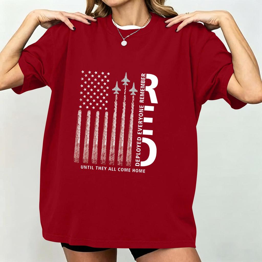 Women's Casual Short Sleeve T-Shirt Crew Neck Loose Fit Letter Print Fashion Top Comfortable Everyday Wear