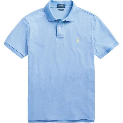 Polo Couleur Unie Petit Poney Brodé Coupe Slim Manches Courtes Polo Homme hauts Bleu MNPOKNI1N821147-400