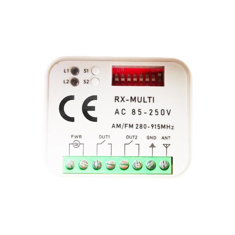 Dual-Channel Multi-Frequency Remote Switch DC9-30V AC85-250V RX-Multi280-868 Receiver