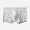 Plus Size Men's Spring and Summer Striped Cotton Breathable Mid   Waisted Flat Briefs