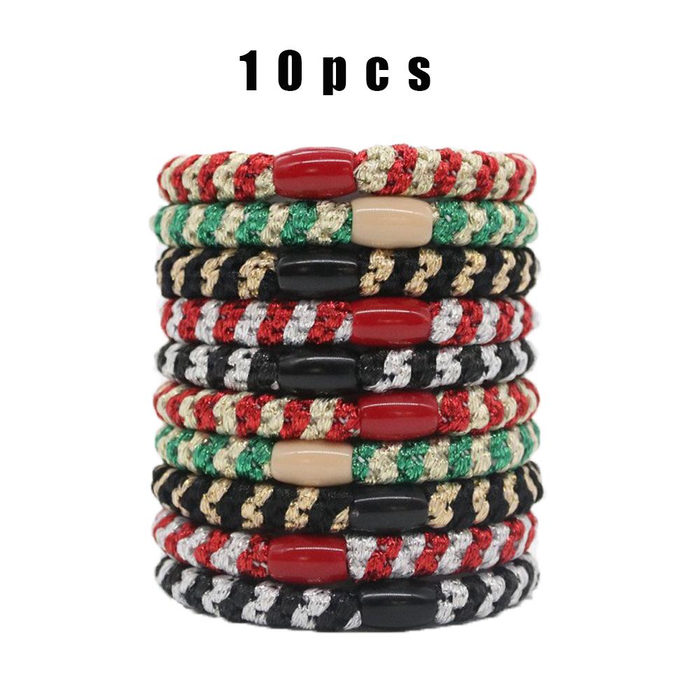 10Pcs/Set High Elasticity, Non-Destructive Headband, High Ponytail, Colorful Braided Rubber Band Headband,  Braided Headband