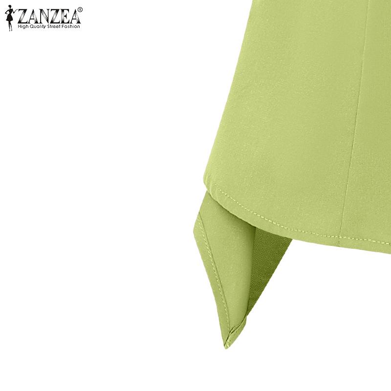 ZANZEA Women Casual Round Neck Summer Short Sleeve Blouse