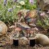 Mushroom Fairy Garden Stake, 2D Acrylic Fairy Sitting on Mushroom Yard Art Stake, Butterfly Wings Fairy Outdoor Decoration for Lawn Planter Flower