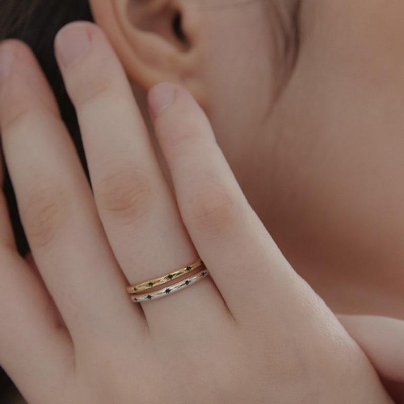 TATIANA (Silver 925) Black Star Draw Ring CR1855