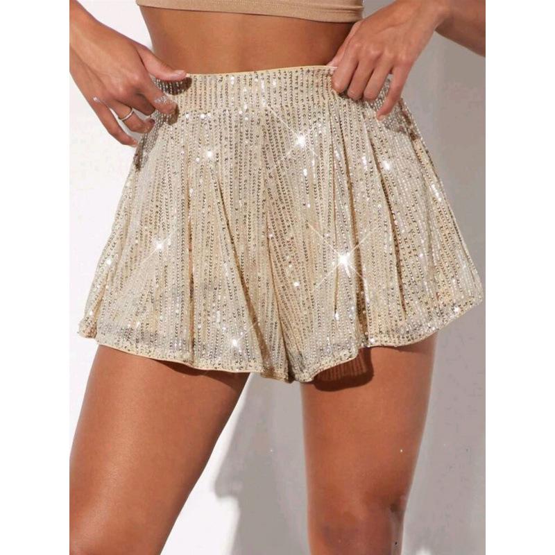 

2026 Spring/Summer Women s Shiny Sequin Crystal Shorts & Skirt Shorts Collection M шампанского