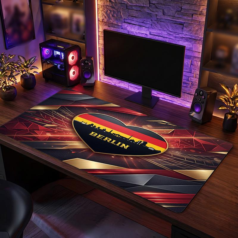 Germany Football Crest Mouse Pad, Extended Non Slip Rubber Desk Mat for Gaming Office Laptop Fan Gift